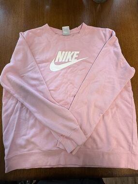 Nike Light Pink Sweatshirt with Black Swoosh Tag
